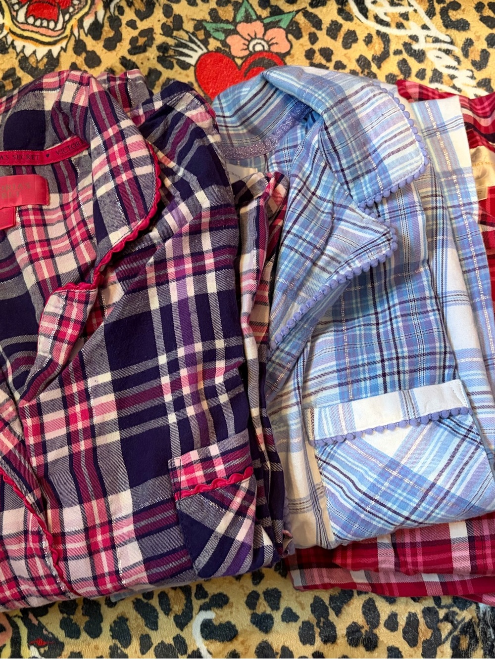 Victoria’s Secret LOT of 3 flannel pajama sets